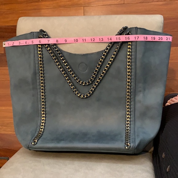 Street Level Suede Leather Slouchy Hobo Large Shoulder Bag - Picture 10 of 14